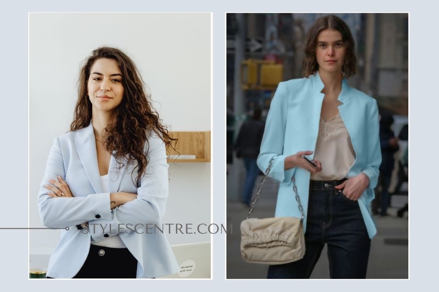 What To Wear With A Light Blue Blazer? (Female)